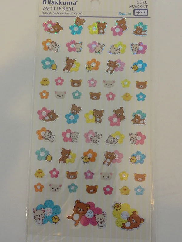 remove dead hair and dandruff, and promote pet skin health.Cute Kawaii San-X Rilakkuma Glitter Flower Sticker Sheet