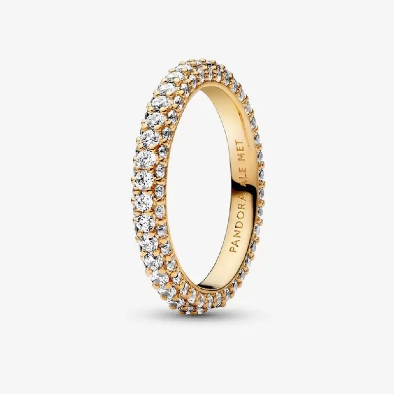 PANDORA : Pandora Timeless Pavé Single-row Ring in Gold Plated