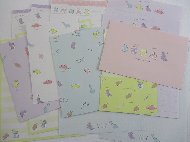 Cute Kawaii Kamio Baby Dino Dinosaurs Letter Sets Stationery - writing paper envelope