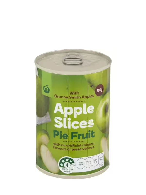 WOOLWORTHS APPLE SLICES PIE FRUIT 385G