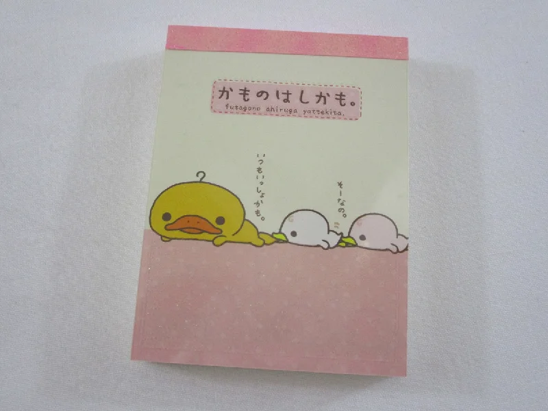 Cute Kawaii San-X Komonohashikamo Duck Mini Notepad / Memo Pad - A - Vintage and Rare