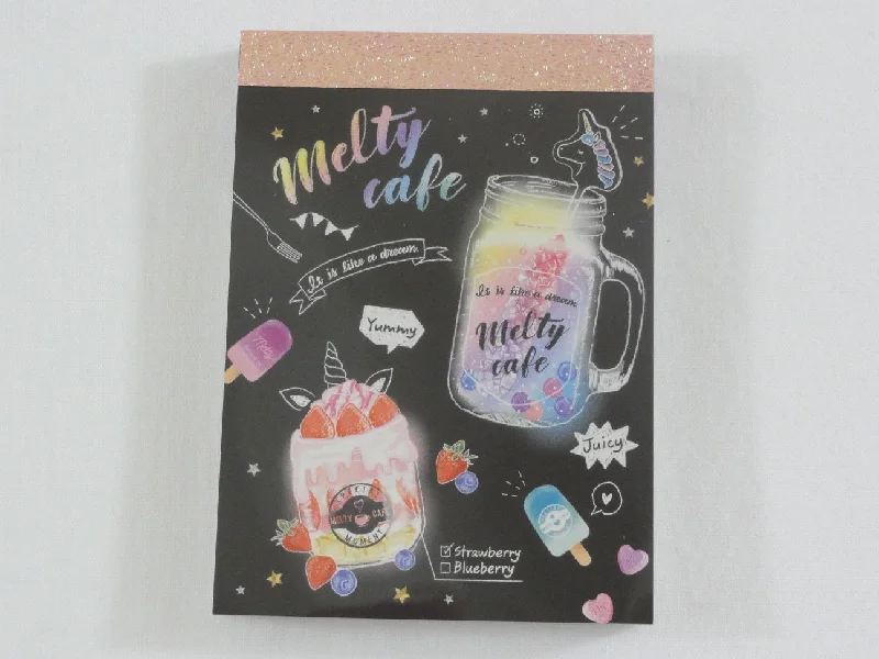 Cute Kawaii Crux Melty Cafe Coffee Drink Mini Notepad / Memo Pad - G - Stationery Designer Paper Collection