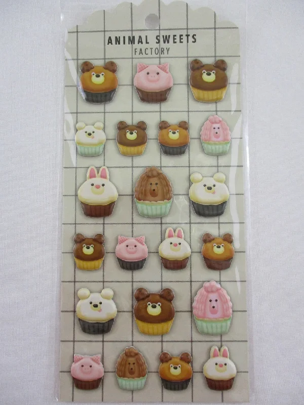 Cute Kawaii MW - Animals Sweets Factory Series - Brownie Muffins Puffy Sponge Sticker Sheet