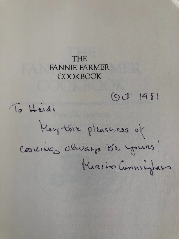 [Marion Cunningham] The Fannie Farmer Cookbook. SIGNED! Intro. by James Beard.