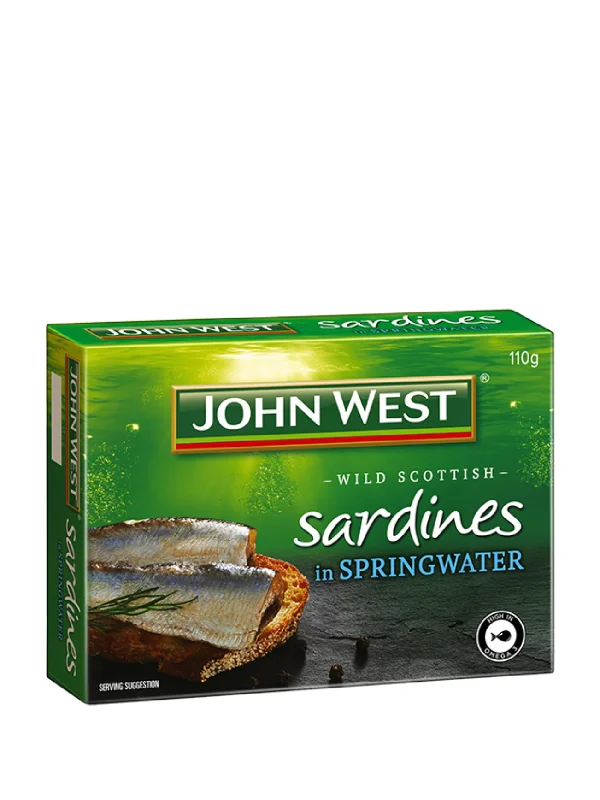 JOHN WEST SARDINES IN SPRING WATER 110G