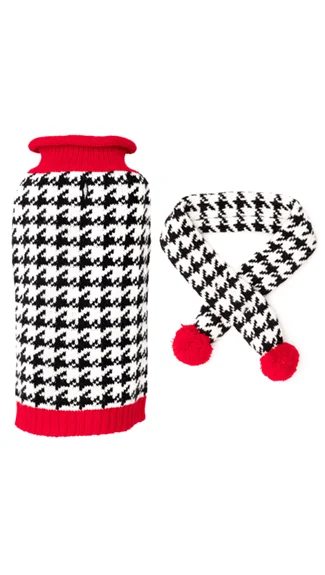 The Worthy Dog Sweater: Houndstooth