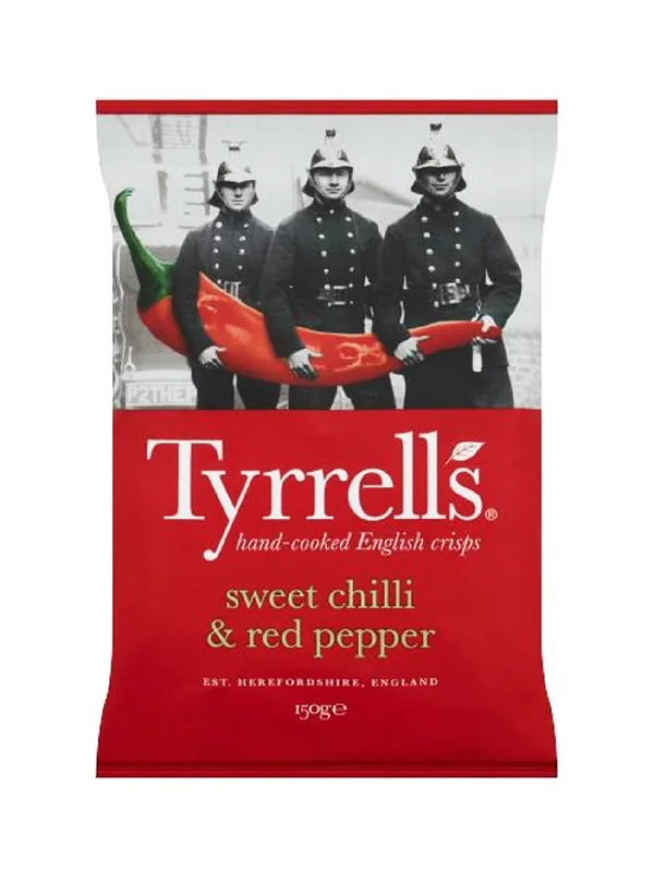 TYRRELLS SWEET CHILLI RED PEPPER P/CHIPS 150G