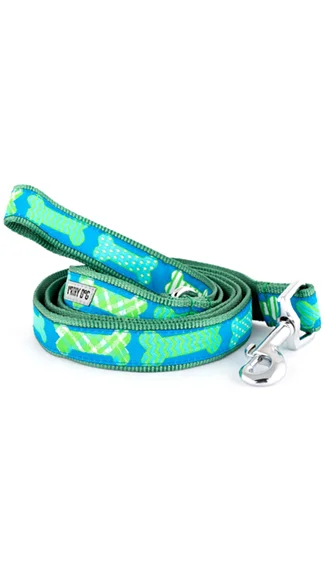 The Worthy Dog Lead: Preppy Bones (Blue)