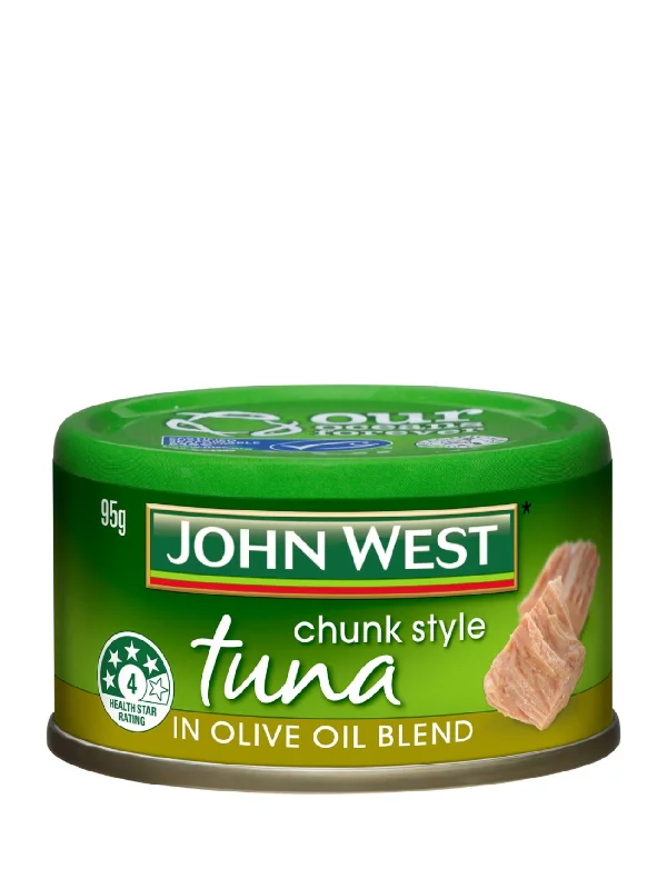 JOHN WEST CHUNK STYLE TUNA IN OLIVE OIL BLEND 95G