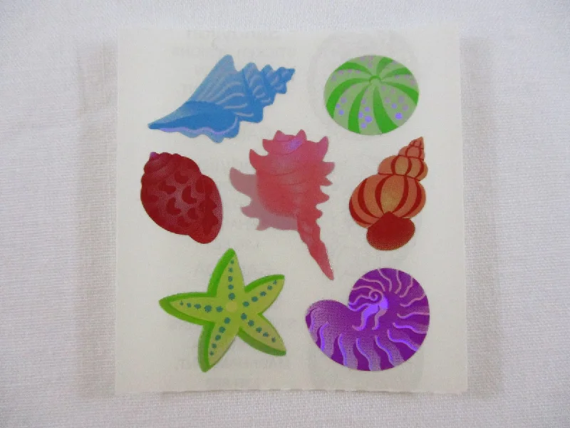 Sandylion Seashells Shiny Sticker Sheet / Module - Vintage & Collectible