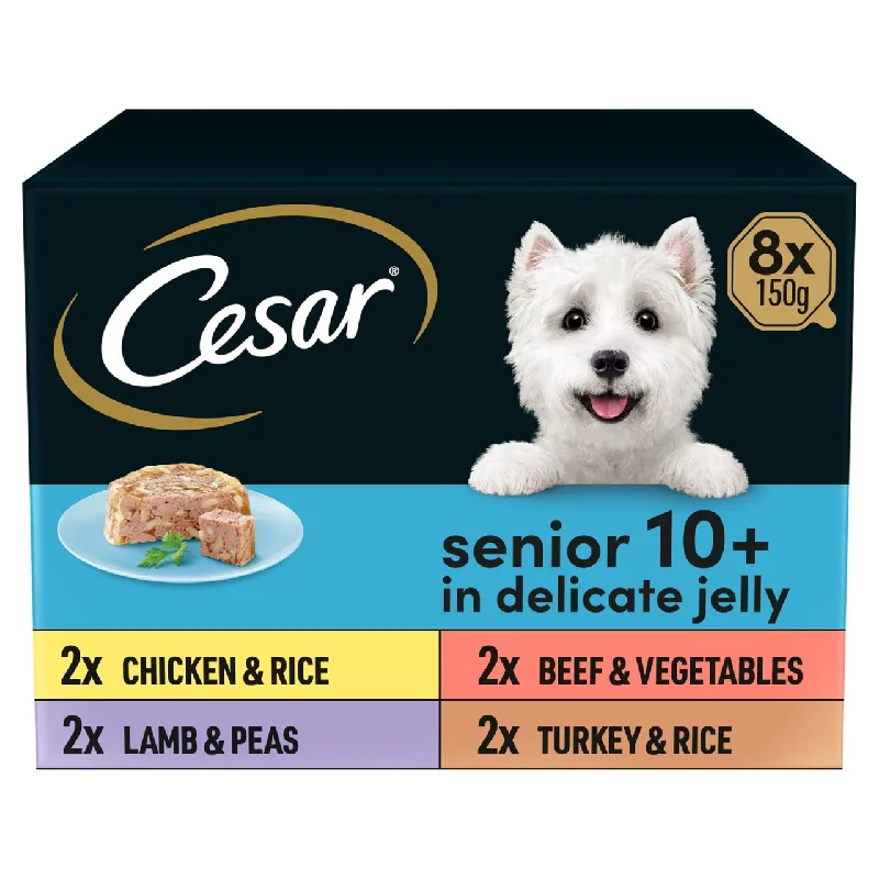  -Fish-containing dog foodCesar Senior Wet Dog Food Trays Meat in Delicate Jelly 8 x 150g