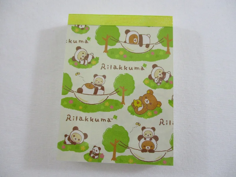 Cute Kawaii San-X Rilakkuma Bear Panda Mini Notepad / Memo Pad - A - Stationery Writing Message