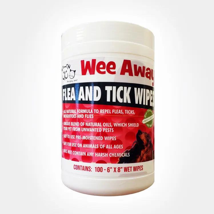 Wee Away Flea and Tick Wipes for Dogs & Cats