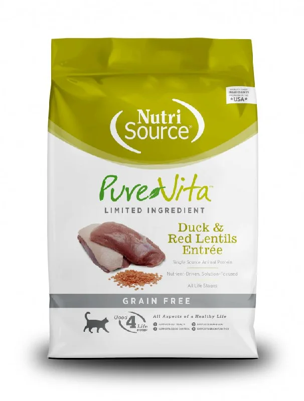    - Weight management cat food  NutriSource® PureVita™ Limited Ingredient Duck & Red Lentils Dry Cat Food