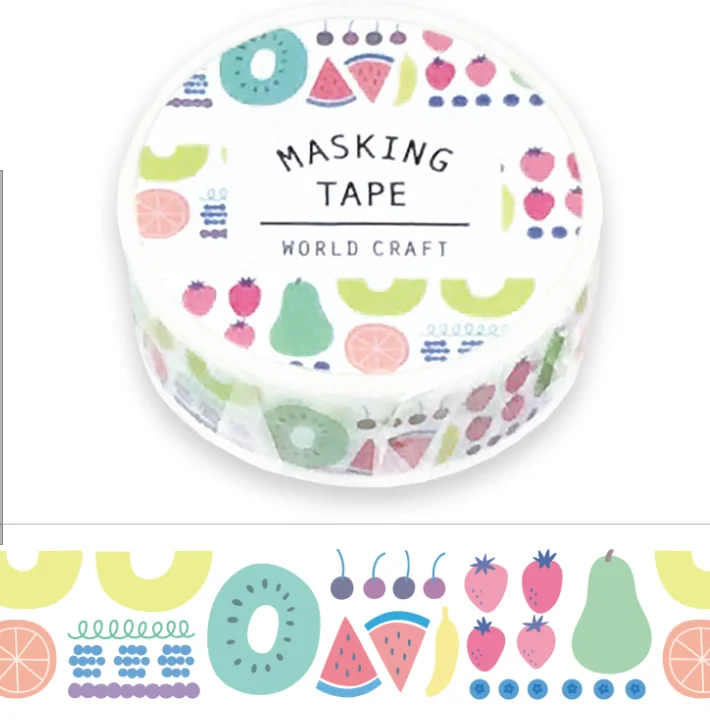 Cute Kawaii World Craft Washi / Masking Deco Tape - Fresh Fruits - for Scrapbooking Journal Planner Craft