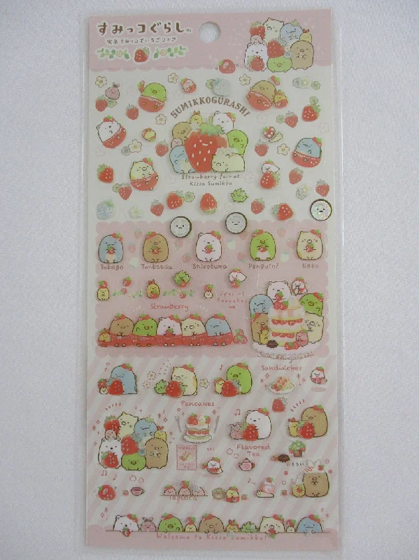 Cute Kawaii San-X Sumikko Gurashi Strawberry Sticker Sheet 2020- A - for Planner Journal Scrapbook Craft