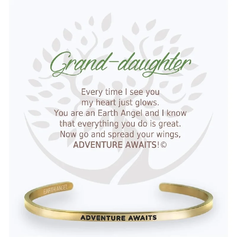 Earth Angel : Granddaughter Cuff Bracelet in Gold