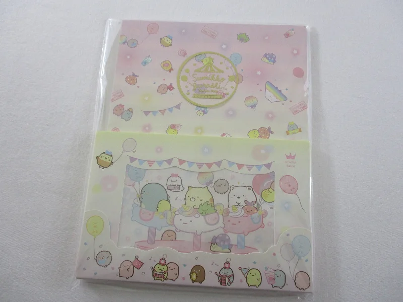 Cute Kawaii San-X Sumikko Gurashi Tapioca Bubble Park B Letter Set Pack - Stationery Writing Paper Envelope Penpal Rare Collectible