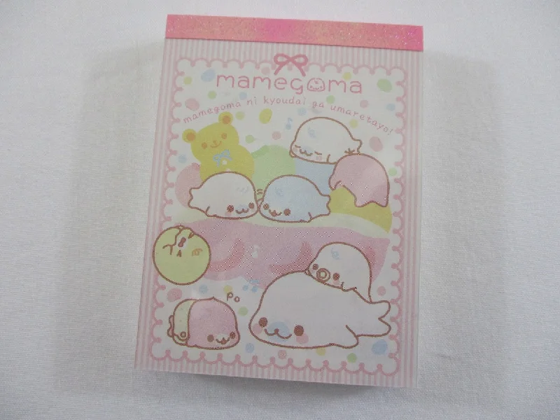 Cute Kawaii San-X Mamegoma Seal Mini Notepad / Memo Pad - I - 2008 Vintage