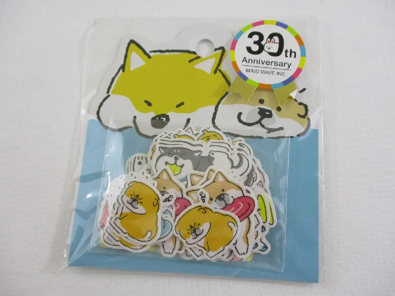 Cute Kawaii Mind Wave 30th Anniversary - Dog Puppy Flake Stickers Sack - for Journal Agenda Planner Scrapbooking Craft