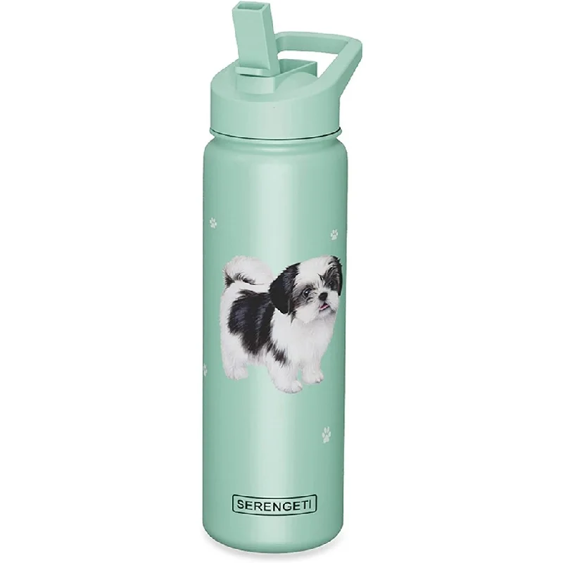 E & S Pets : Serengeti Black Shih Tzu 24 oz Water Bottle