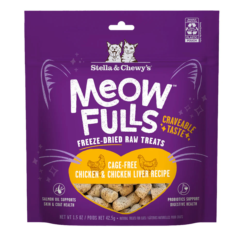    - Cat food for picky eaters  Stella & Chewy's Meow Fulls Freeze Dried Raw Chicken & Chicken Liver Recipe Cat Treats