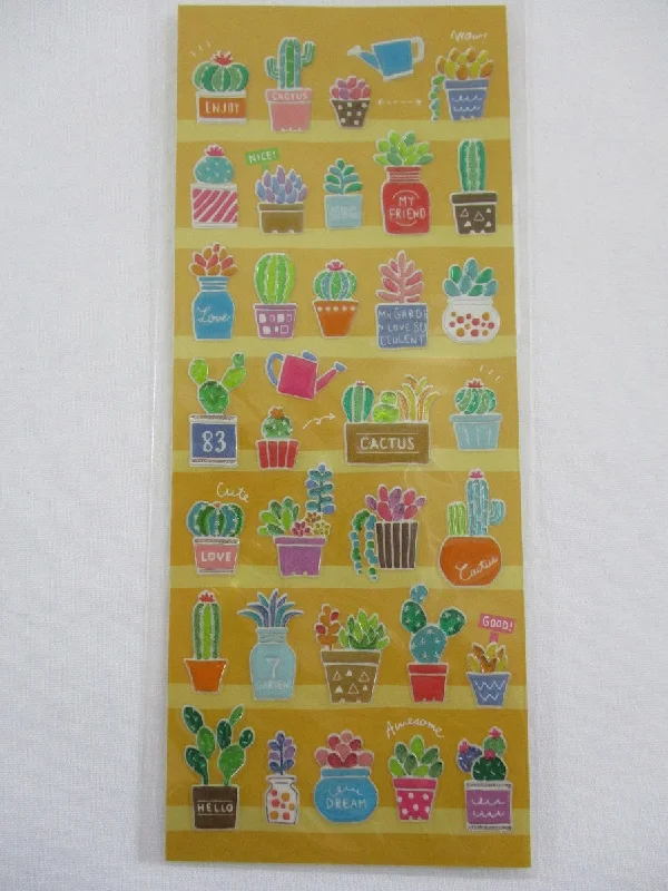 Cute Kawaii MW Green Plants Cactus Succulents Sticker Sheet - for Journal Planner Craft