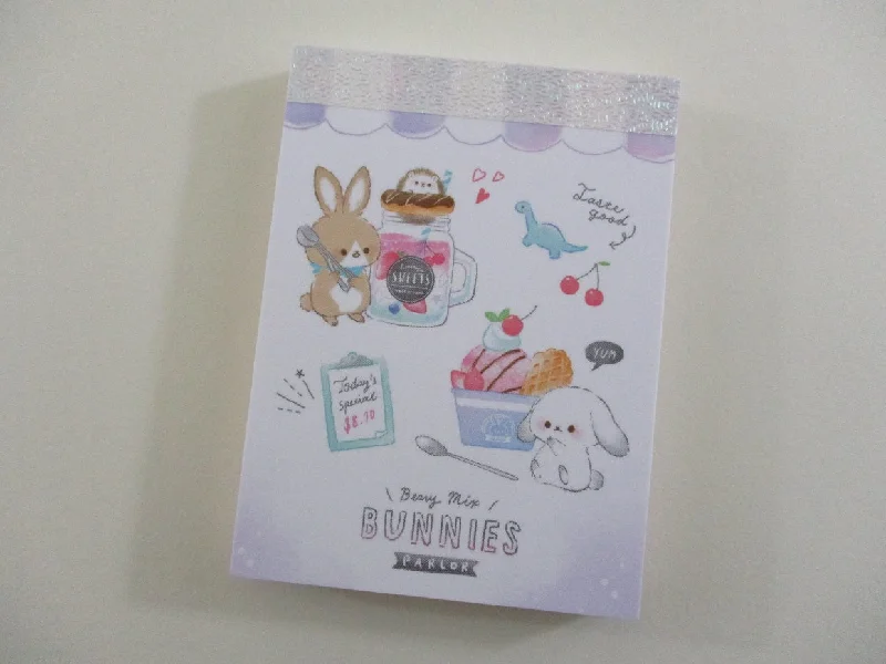 Cute Kawaii Q-Lia Cafe Parlor Bunnies Rabbit Mini Notepad / Memo Pad - Stationery Design Writing Paper Collection