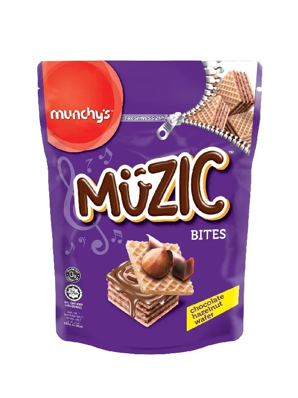 MUNCHYS MUZIC HAZELNUT WAFER BITES 180G