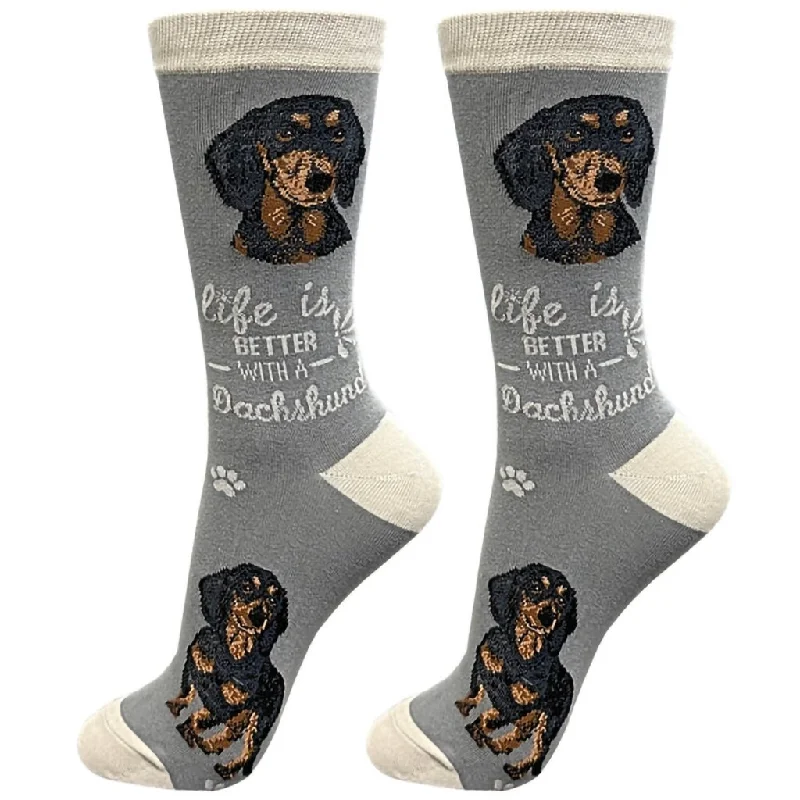 E & S Imports : Life Is Better With A Black Dachshund Unisex Socks