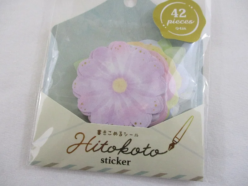 Cute Kawaii Q-Lia Flowers Write on Flake Stickers Sack - for Journal Planner Agenda Craft Scrapbook