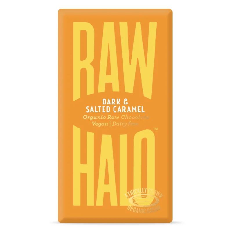 Raw Halo Vegan Dark & Salted Caramel Chocolate Bar 35g