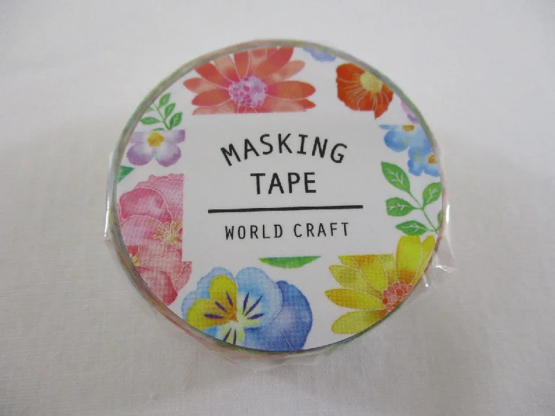 Cute Kawaii World Craft Washi / Masking Deco Tape - Flowers - for Scrapbooking Journal Planner Craft