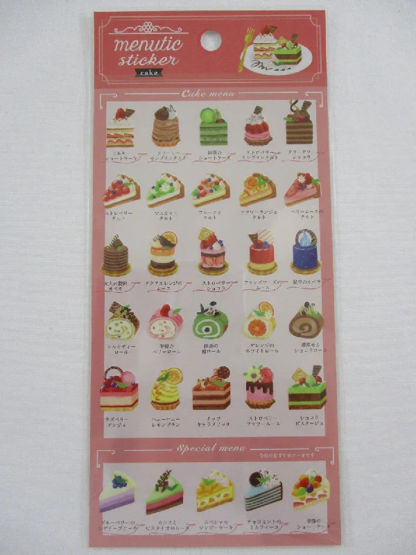 Cute Kawaii Mind Wave Menutic Fruit Cake Roll Pie Sticker Sheet - for Journal Planner Craft Organizer