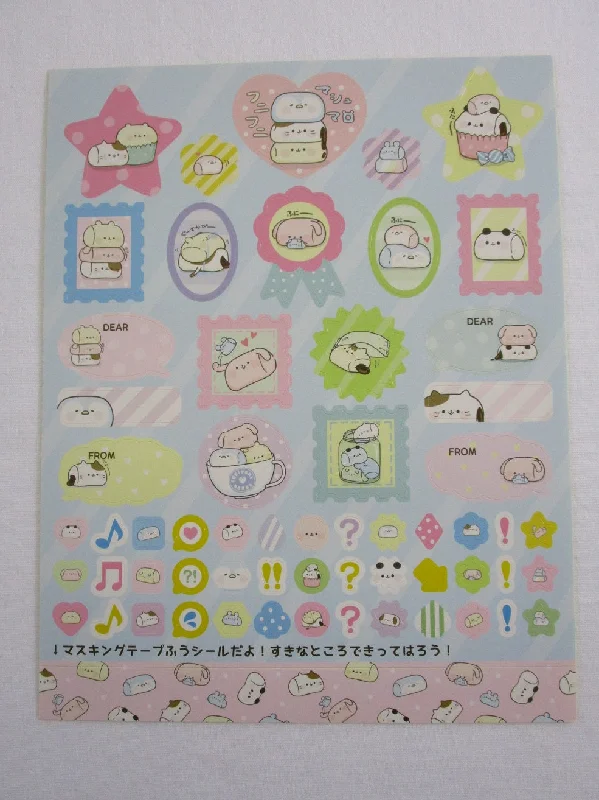 Cute Kawaii Kamio Marshmallow Large Sticker Sheet - Collectible - for Journal Planner Craft Stationery