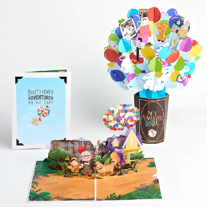 Disney and Pixar Up Birthday Adventures Pop-Up Card & Bouquet Bundle