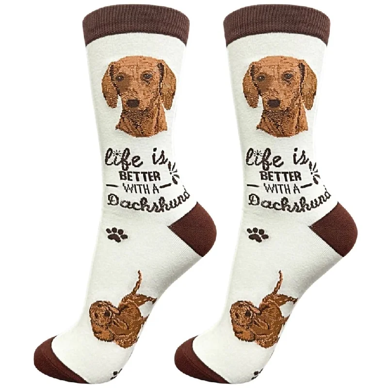 E & S Imports : Life Is Better With A Red Dachshund Unisex Socks