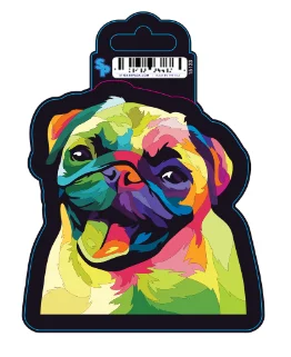 1. **Pet collar with custom engraving**Sticker - Large - Color Patches - Pug