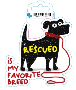 2. **Cat toy cat teaser**Sticker - Large - Dog Sayings - Favorite Rescue Breed