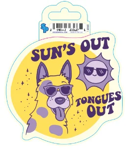 9. **Dog paw cream is winter**Sticker - Large - Dog Sayings - Suns Out Tongues Out