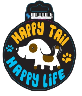 6. **Dog collar is luminous and reflective**Sticker - Large - Happy Tail Happy Life