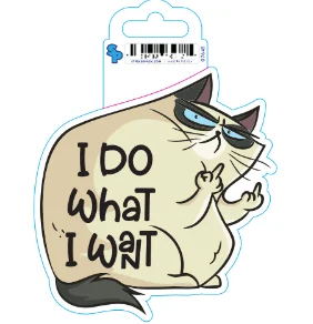 1. **Cat scratching board corrugated paper**Sticker - Small - Angry Cat - Sayings