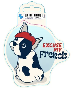 3. **Cat backpack space capsule**Sticker - Small - Dog Sayings - Excuse My Frenchie Dog